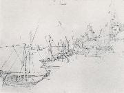 Albrecht Durer The Harbor at Antwerp oil